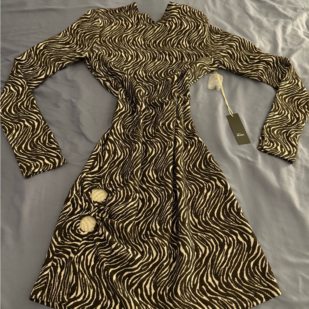 Tilly's Zebra Print Long Sleeve Dress